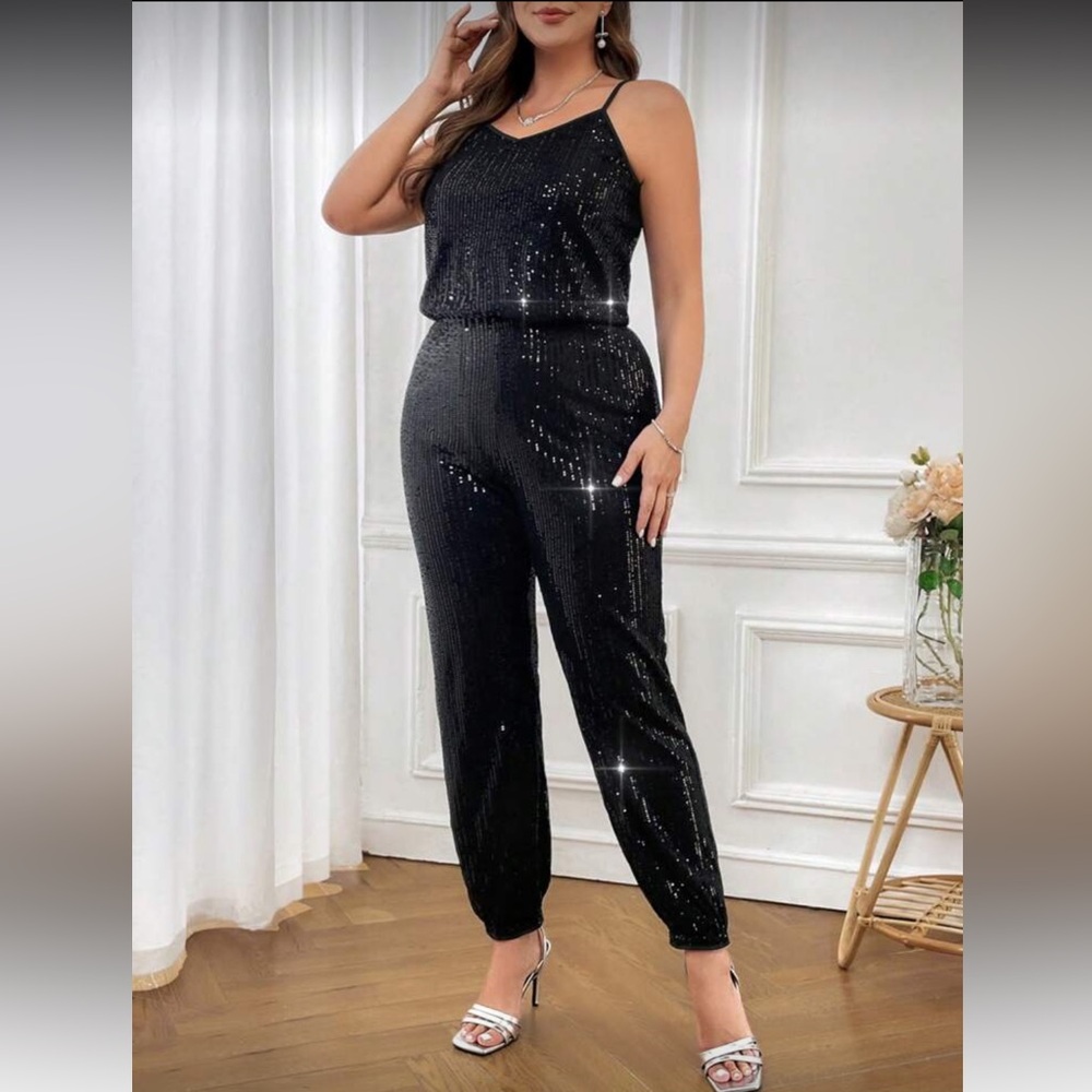 Black Sequin Jumpsuit